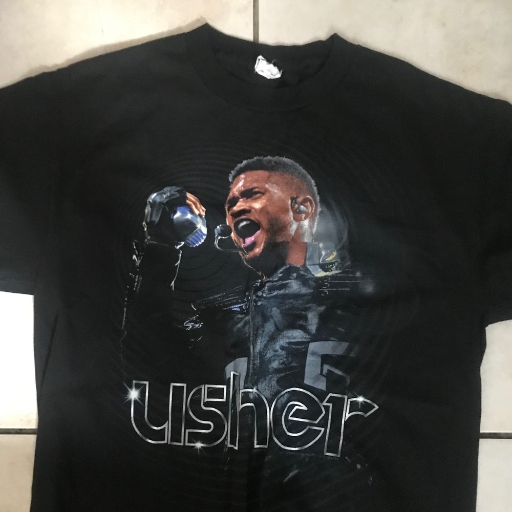 Mens Usher Omg Concert Tour Vintage T-Shirt Size Large